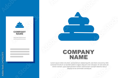 Blue Shit icon isolated on white background. Logo design template element. Vector