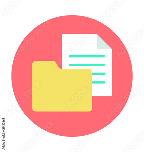 Computer Folder Colored Vector Icon