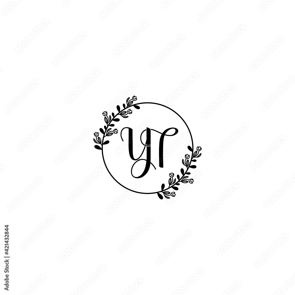 YT initial letters Wedding monogram logos, hand drawn modern minimalistic and frame floral templates YT initial letters Wedding monogram logos, hand drawn modern minimalistic and frame floral templates