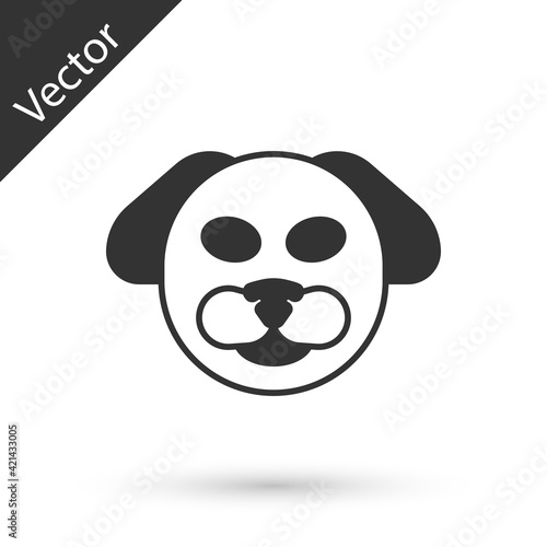 Fototapeta Naklejka Na Ścianę i Meble -  Grey Dog icon isolated on white background. Vector