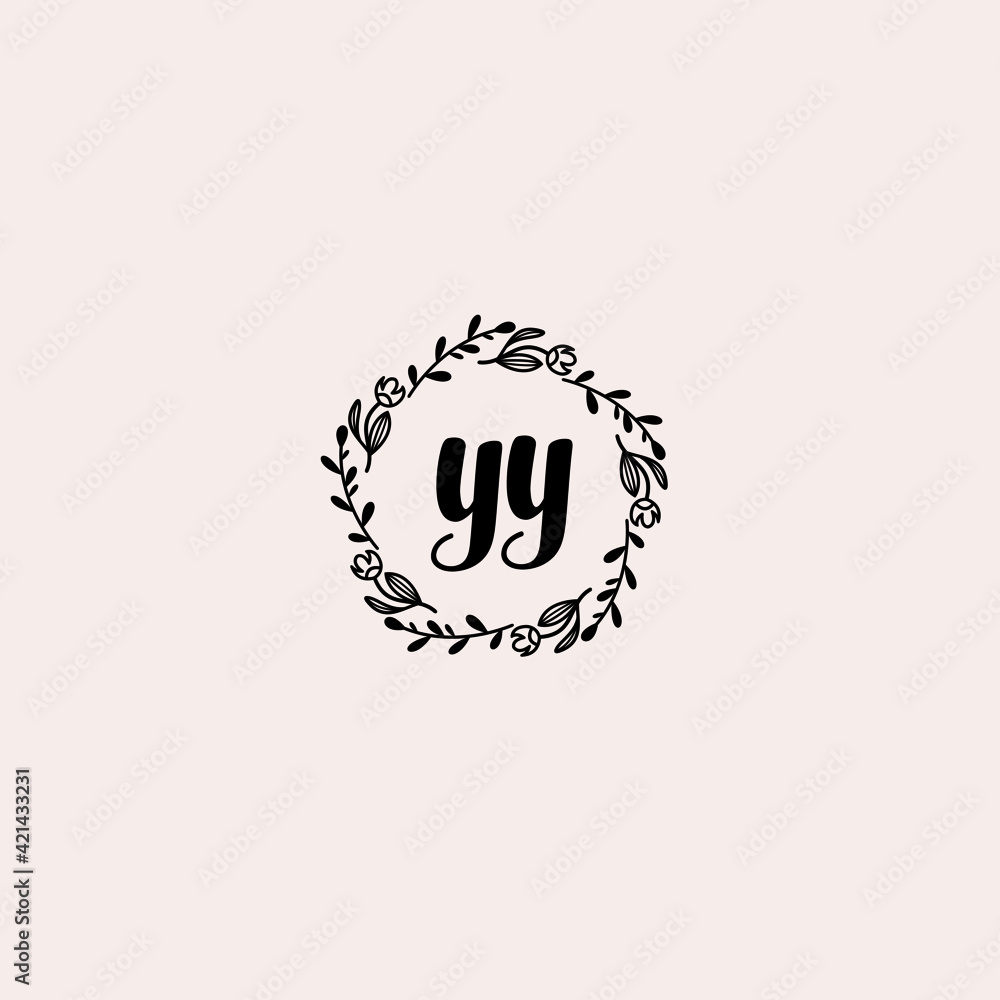YY initial letters Wedding monogram logos, hand drawn modern minimalistic and frame floral templates YY initial letters Wedding monogram logos, hand drawn modern minimalistic and frame floral templates