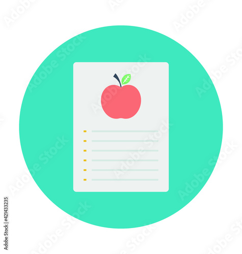 Diet Plan Colored Vector Icon