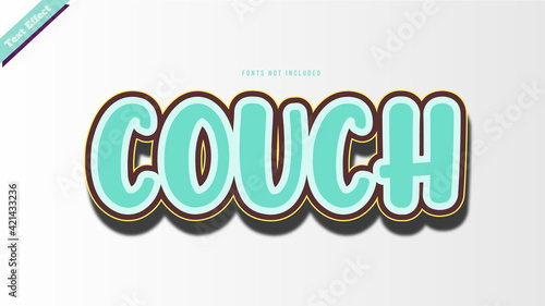 couch text effect design vector