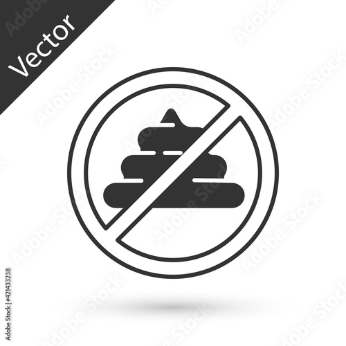Grey No shit icon isolated on white background. Vector