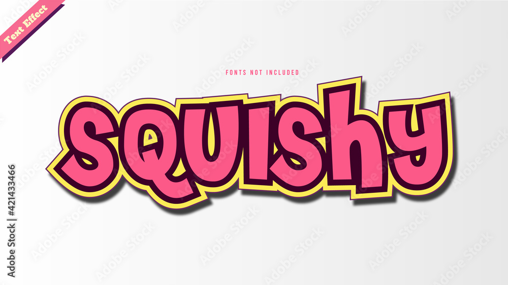 squishy text effect design vector 素材庫向量圖 | Adobe Stock