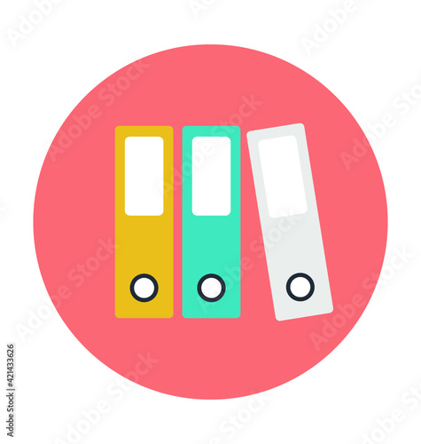 File Folders Colored Vector Icon 