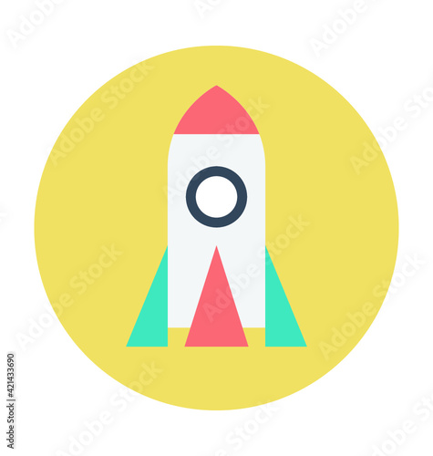Rocket Colored Vector Icon 