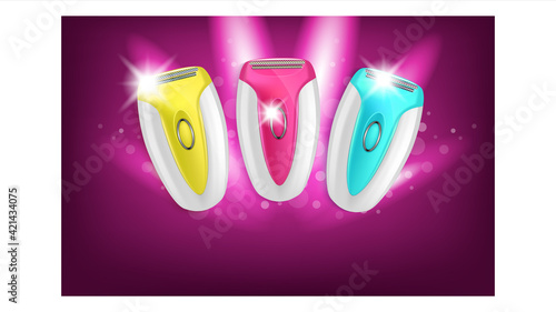 Best Epilator For Woman Advertising Banner Vector