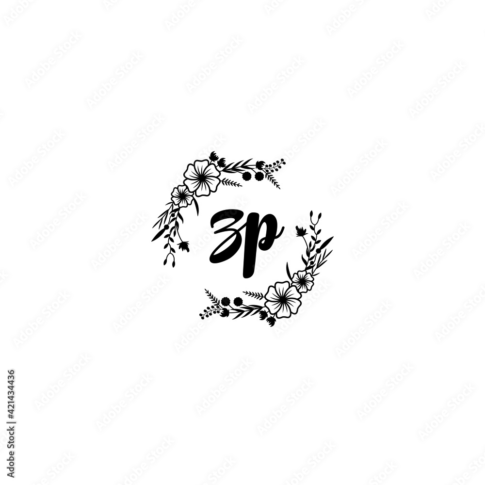 ZP initial letters Wedding monogram logos, hand drawn modern minimalistic and frame floral templates ZP initial letters Wedding monogram logos, hand drawn modern minimalistic and frame floral templates