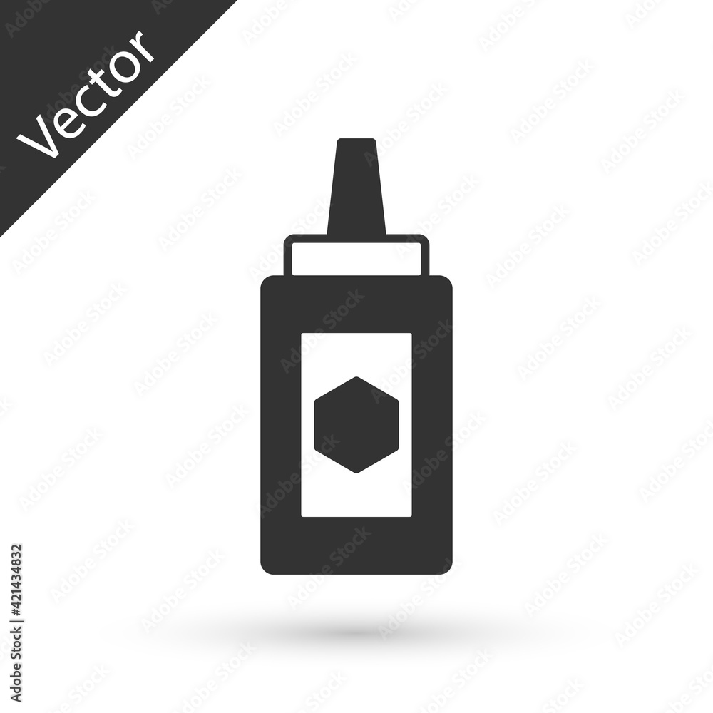 Grey Jar of honey icon isolated on white background. Food bank. Sweet natural food symbol. Vector Grey Jar of honey icon isolated on white background. Food bank. Sweet natural food symbol. Vector