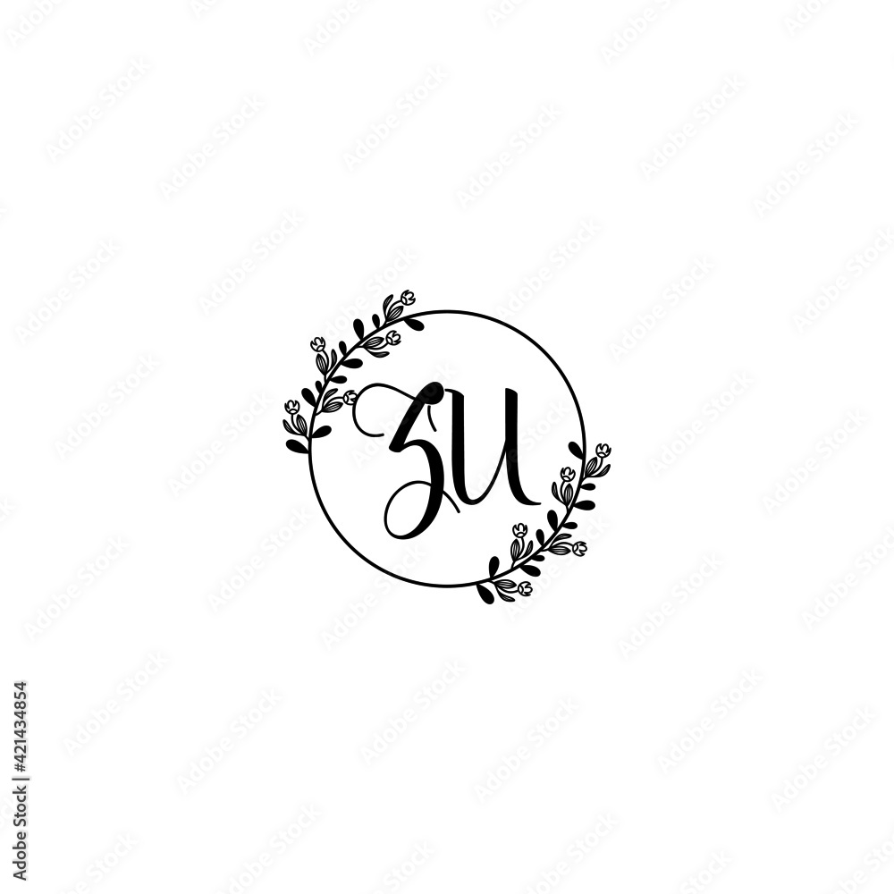 ZU initial letters Wedding monogram logos, hand drawn modern minimalistic and frame floral templates ZU initial letters Wedding monogram logos, hand drawn modern minimalistic and frame floral templates