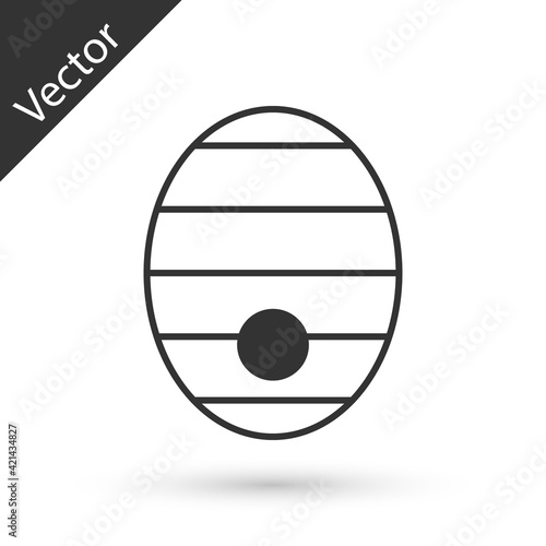 Grey Hive for bees icon isolated on white background. Beehive symbol. Apiary and beekeeping. Sweet natural food. Vector