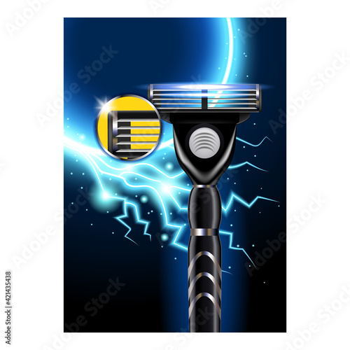 Razor For Men Creative Advertising Poster Vector