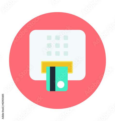 Atm Withdrawal Vector Icon