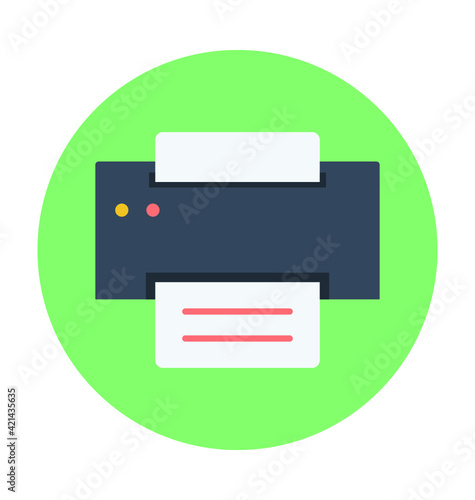 Printer Colored Vector Icon 
