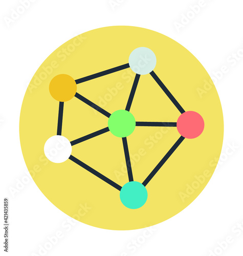 Network Colored Vector Icon