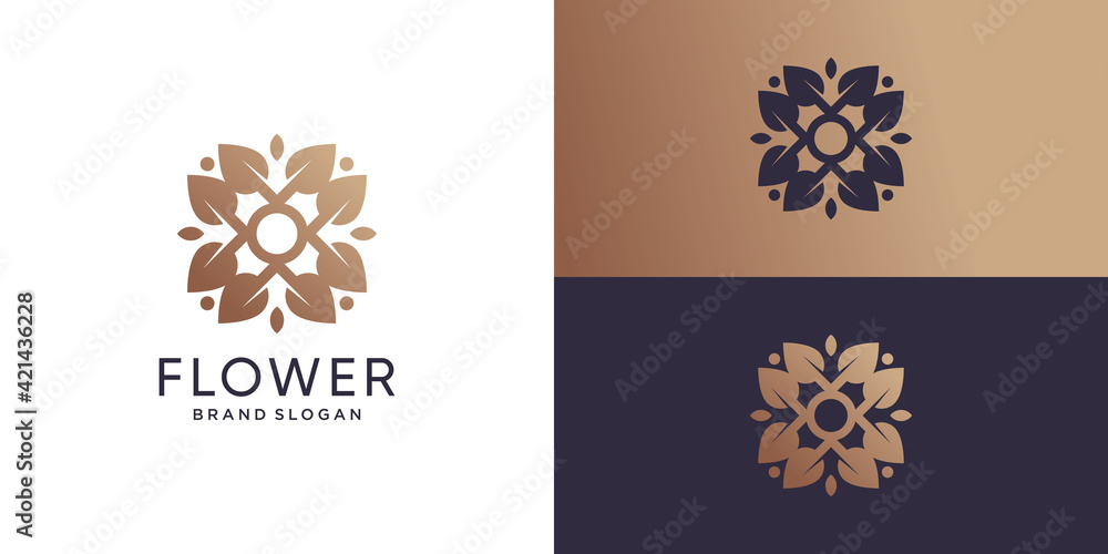 Flower logo with unique abstract concept Premium Vector Flower logo with unique abstract concept Premium Vector