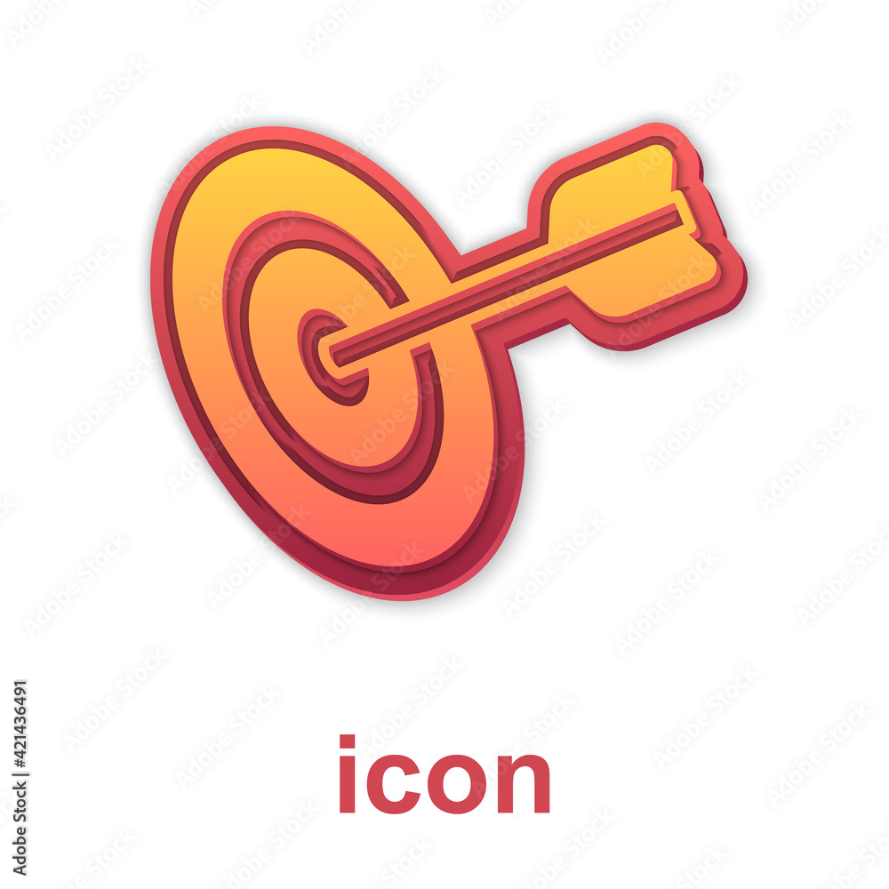 Gold Target financial goal concept icon isolated on white background. Symbolic goals achievement, success. Vector Gold Target financial goal concept icon isolated on white background. Symbolic goals achievement, success. Vector