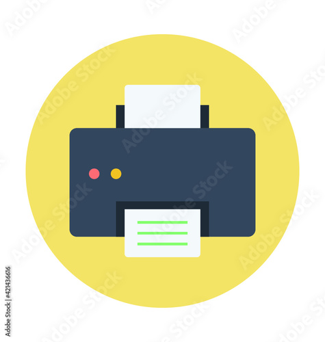 Printer Colored Vector Illustration