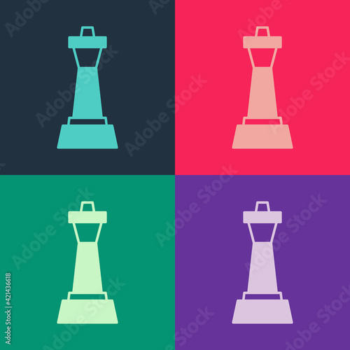 Pop art Chess icon isolated on color background. Business strategy. Game, management, finance. Vector