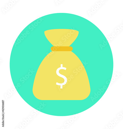Dollar Sack Colored Vector Illustration