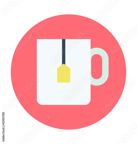 Instant Tea Colored Vector Illustration