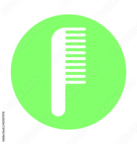 Hair Comb Colored Vector Icon 