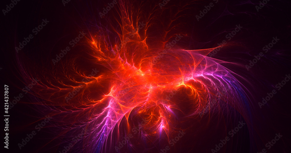 Obraz premium 3D rendering abstract multicolor fractal light background