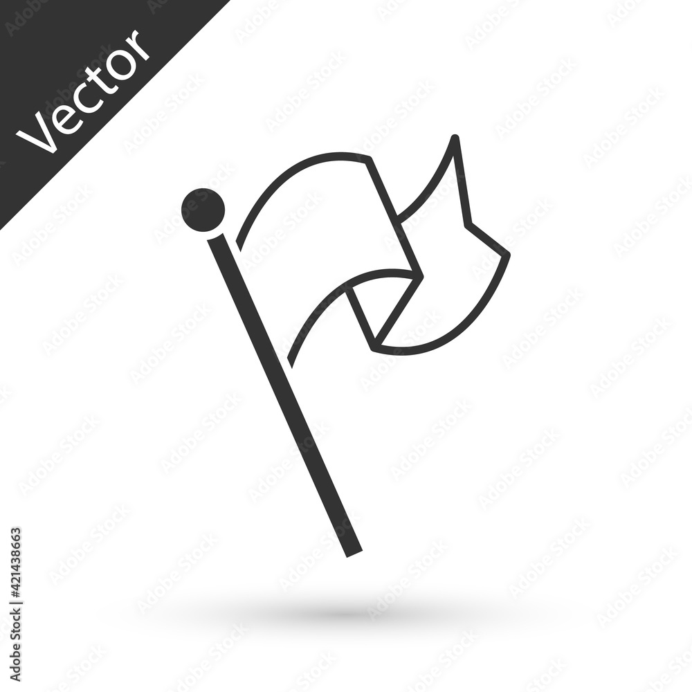 Grey Flag icon isolated on white background. Victory, winning and conquer adversity concept. Vector Grey Flag icon isolated on white background. Victory, winning and conquer adversity concept. Vector