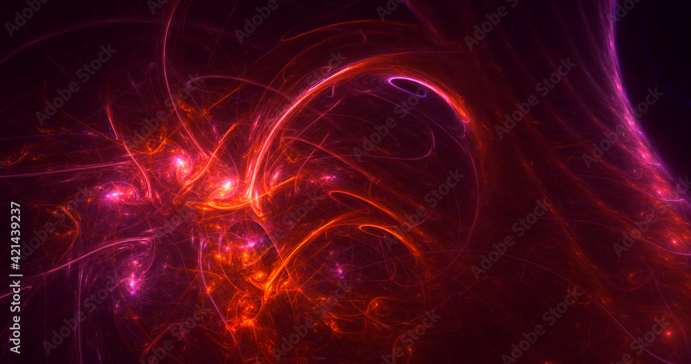 Fototapeta premium 3D rendering abstract multicolor fractal light background