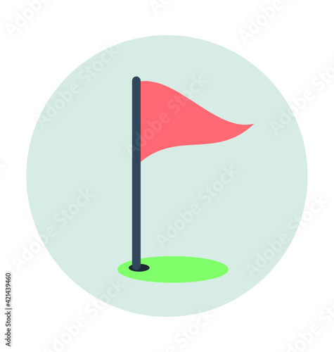 Golf Course Colored Vector Icon