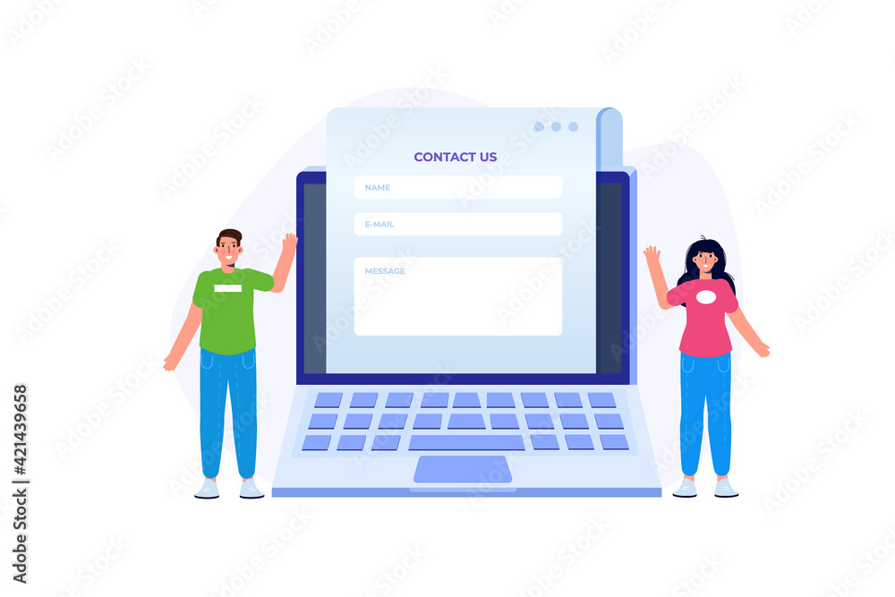 Contact us landing page template. Vector illustration. Contact us landing page template. Vector illustration.