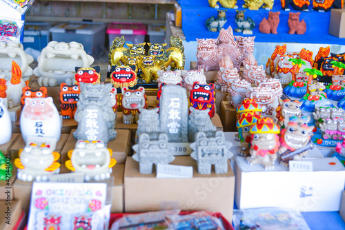 Souvenirs sold at beach tourist destination in Okinawa of Japan