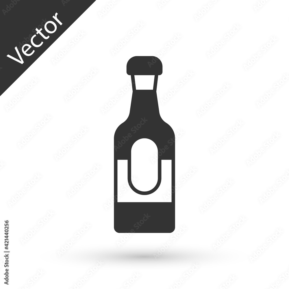 Grey Wine bottle icon isolated on white background. Vector Grey Wine bottle icon isolated on white background. Vector