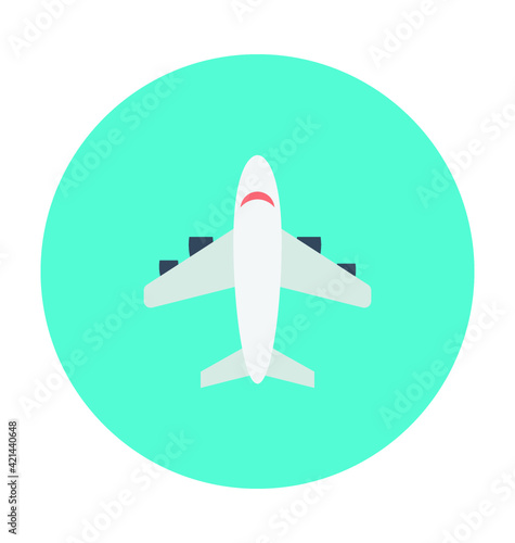 Airliner Colored Vector Icon 