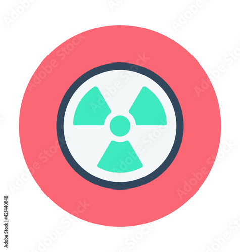 Radioactivity Symbol Colored Vector Icon 