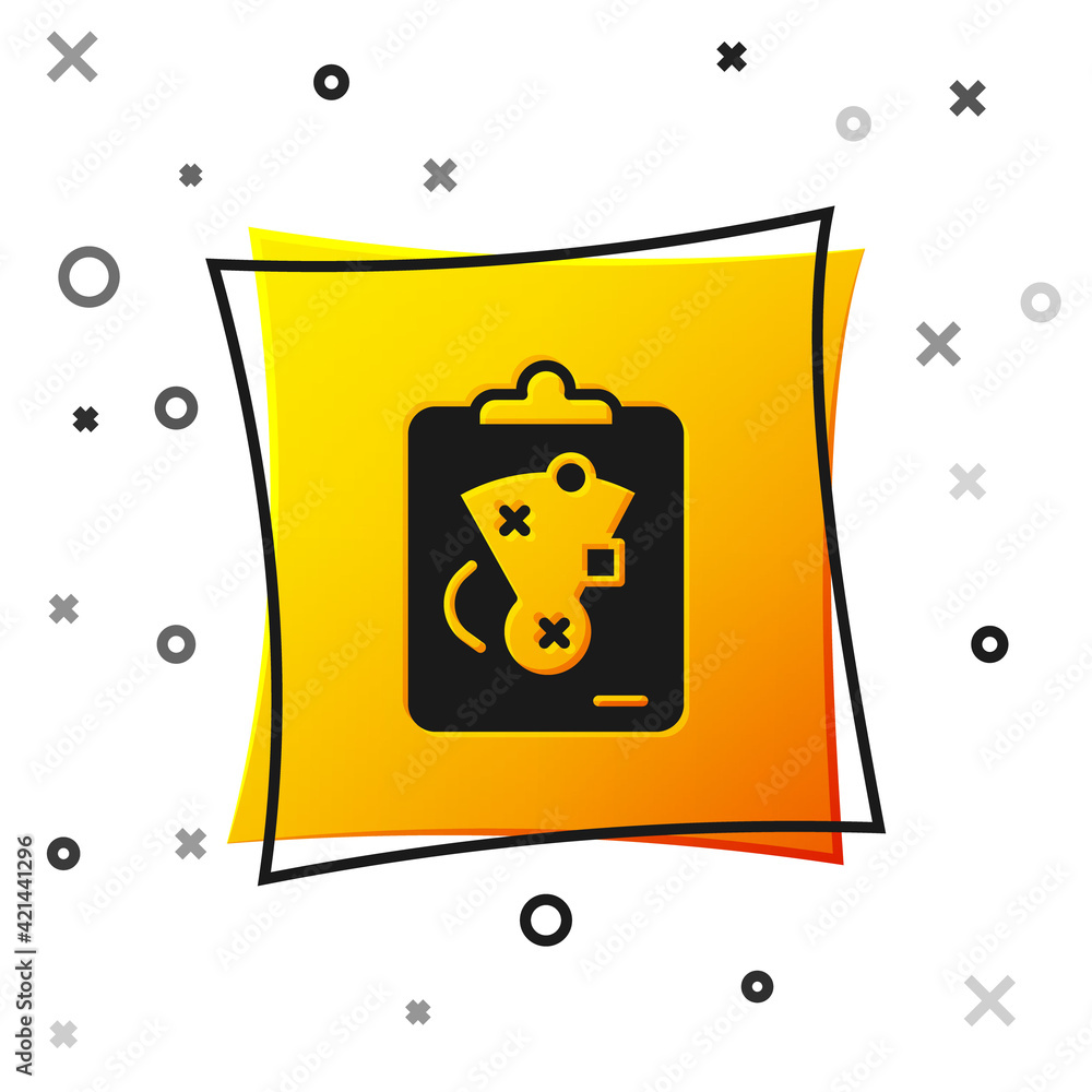Black Planning strategy concept icon isolated on white background. Baseball cup formation and tactic. Yellow square button. Vector Black Planning strategy concept icon isolated on white background. Baseball cup formation and tactic. Yellow square button. Vector