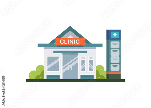 Medical clinic building. Simple flat illustration.