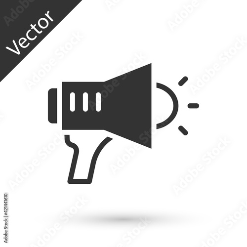 Grey Megaphone icon isolated on white background. Speaker sign. Vector
