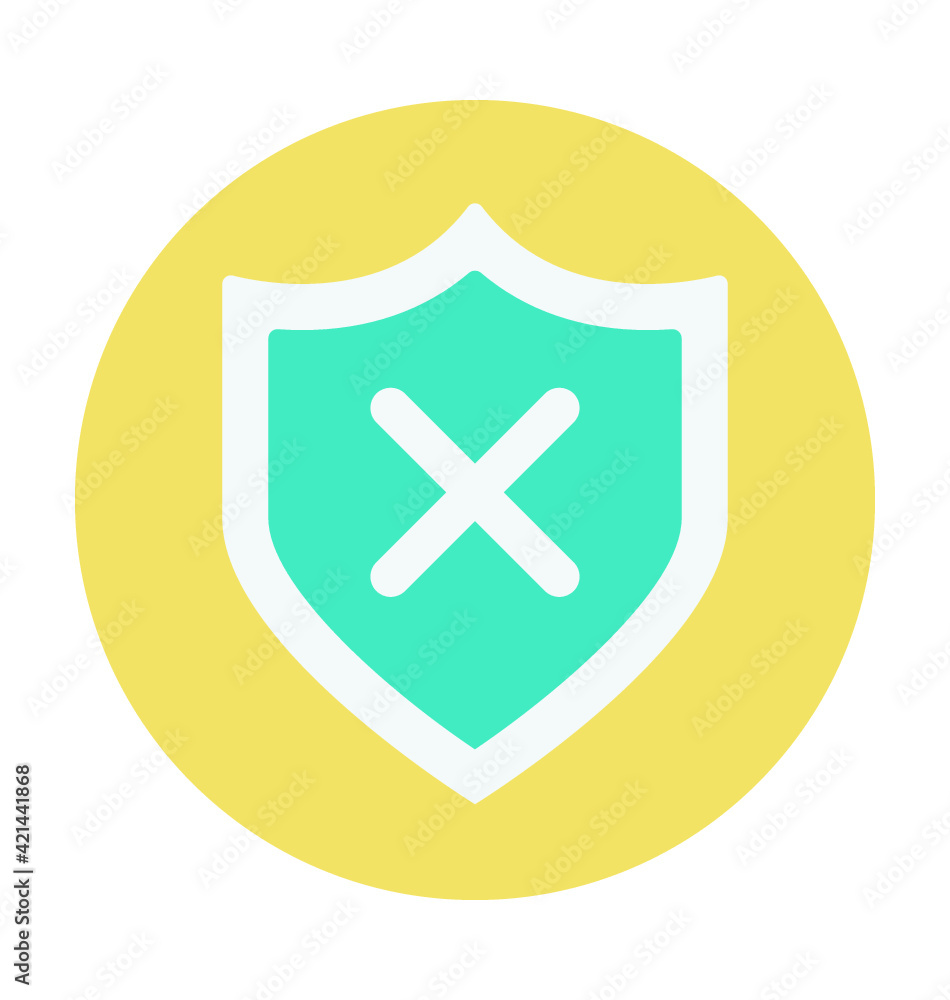 Obraz premium Shield Cross Colored Vector Illustration
