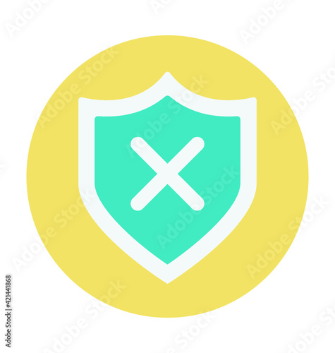 Shield Cross Colored Vector Illustration