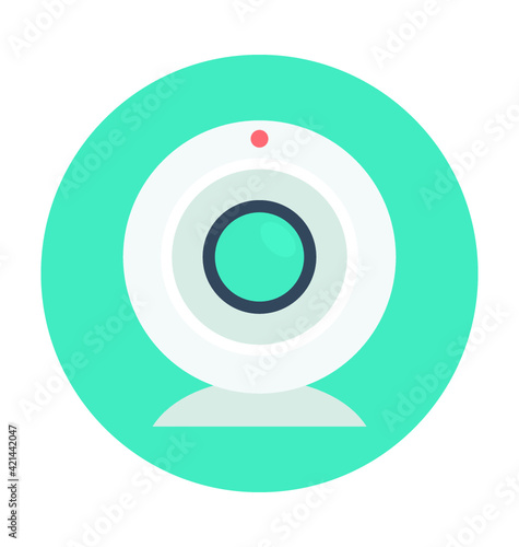 Webcam Colored Vector Icon 