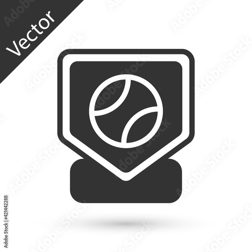 Grey Baseball base icon isolated on white background. Vector