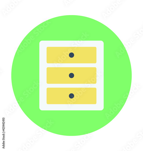 Chest Drawers Colored Vector Icon 