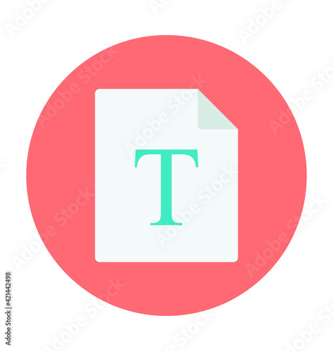 Text Tool Colored Vector Icon 