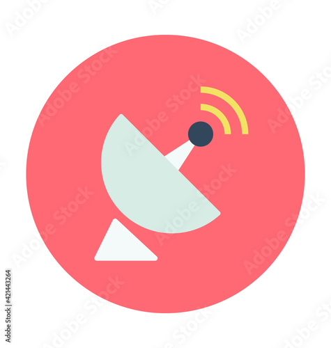 Satellite Colored Vector Icon 