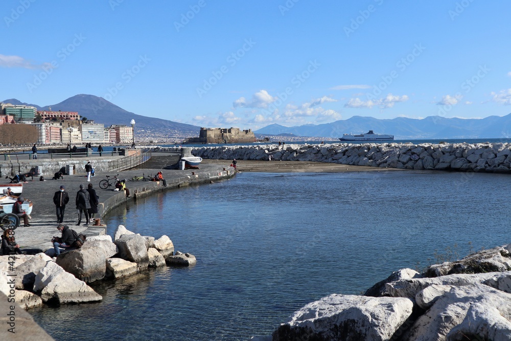 Napoli – Panorama della spiaggia di Rotonda Diaz