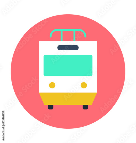 Train Colored Vector Icon 