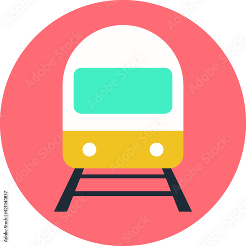 Train Colored Vector Icon 