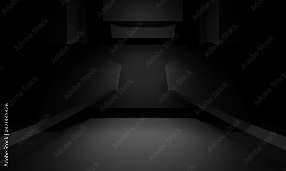 Obraz premium 3D rendered black scientific stage.